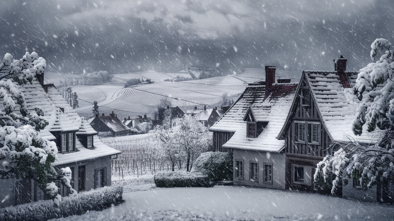découvrez en images la magie de l'hiver en alsace, où de gros flocons de neige recouvrent les plaines, transformant le paysage en un spectacle féerique de blancheur et de beauté naturelle.