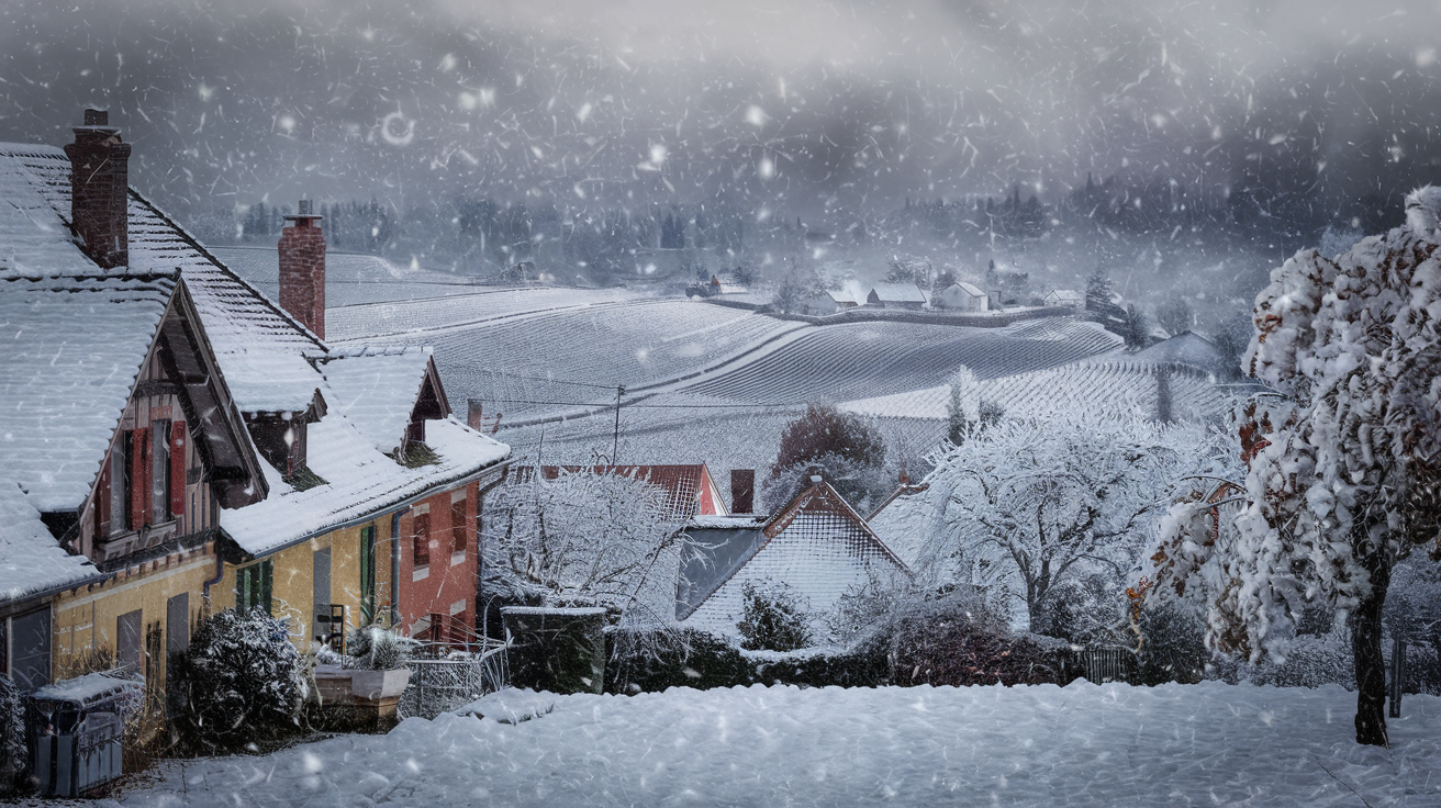 découvrez en images un spectacle féerique où la neige recouvre les plaines d'alsace de gros flocons. plongez dans la magie hivernale de cette région emblématique, mettant en valeur des paysages enchanteurs sous une épaisse couche de neige.