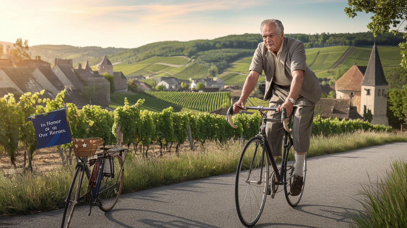 découvrez l'incroyable parcours de cet homme de 73 ans qui parcourt 1200 kilomètres à vélo pour rendre un hommage poignant aux soldats ayant sacrifié leur vie durant la libération de l'alsace. une aventure émouvante pleine de respect et de mémoire.