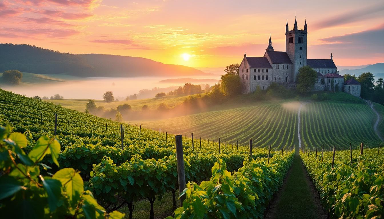 découvrez une charmante commune viticole au cœur de l'alsace, réputée pour ses vignobles d'exception et son abbaye majestueuse, symbole d'histoire et de patrimoine.
