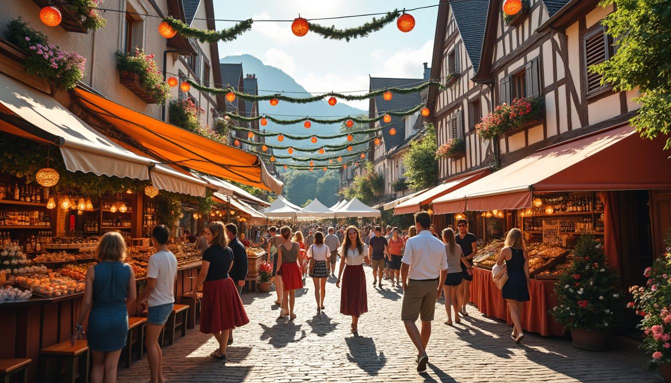 découvrez la magie unique de noël en plein été en alsace, une tradition estivale qui émerveille petits et grands avec ses marchés festifs, ses décorations lumineuses et son ambiance chaleureuse.