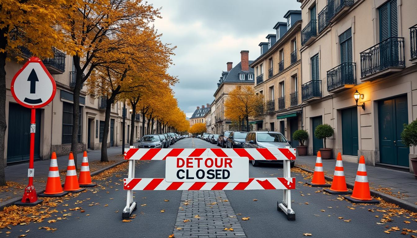 à lavaur, la rue alsace-lorraine demeure fermée à la circulation, empêchant les usagers d'y accéder pour une durée indéterminée.