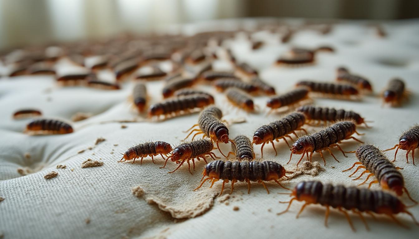 découvrez comment identifier une infestation de larves d'anthrÚne dans vos matelas et les méthodes efficaces pour s'en débarrasser définitivement, protégeant ainsi votre literie et votre santé.