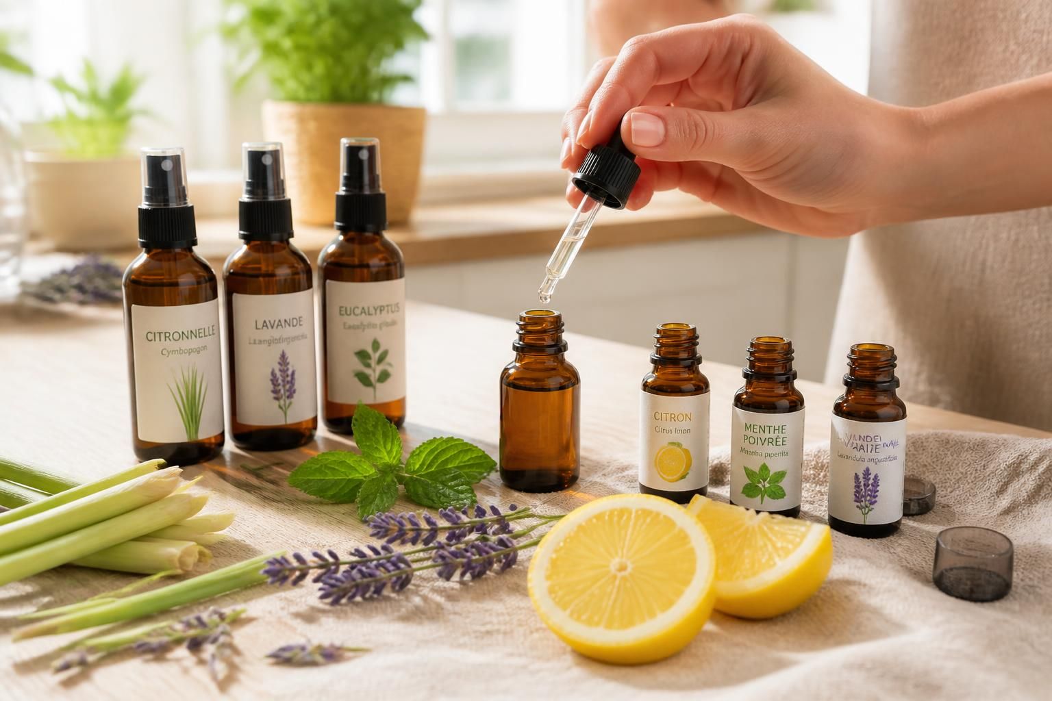 découvrez comment fabriquer un répulsif anti-moustiques naturel avec des huiles essentielles grùce à des recettes simples et efficaces, pour profiter pleinement de vos soirées sans piqûres.