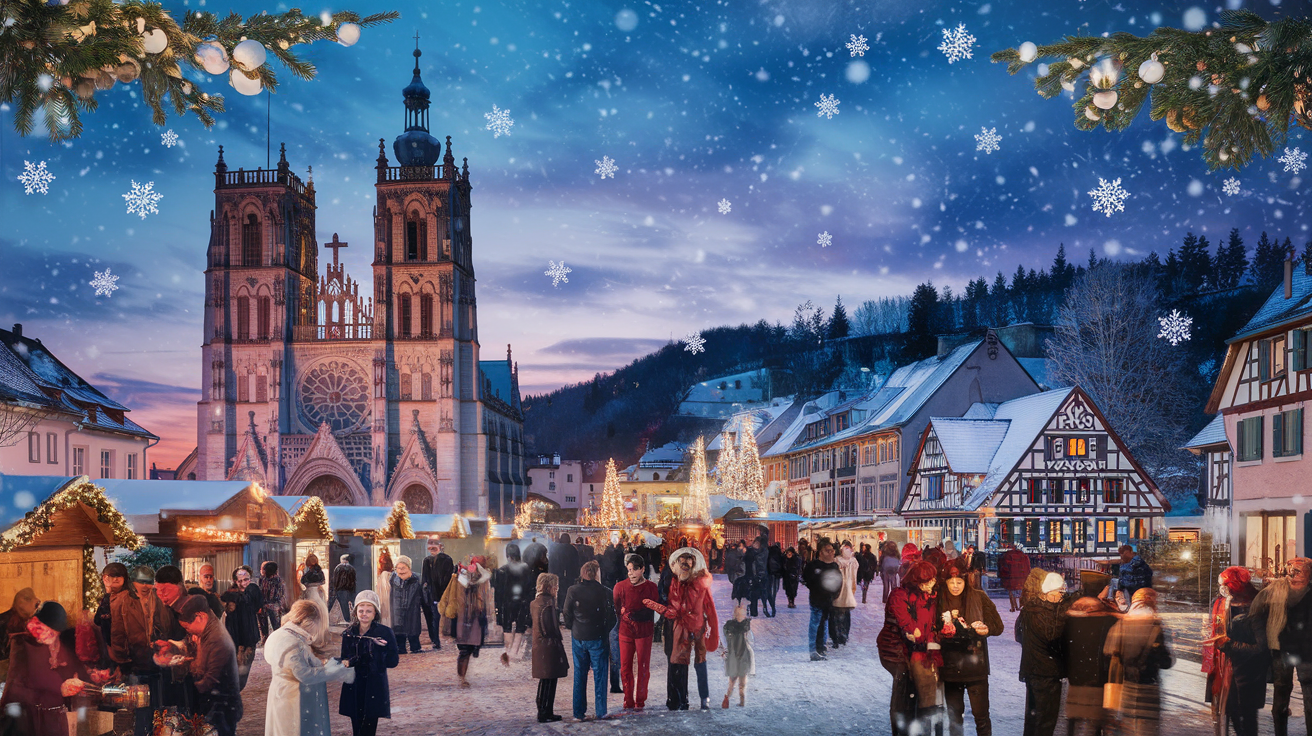 plongez dans l'ambiance féérique de noël en alsace ! de strasbourg à kaysersberg, laissez-vous émerveiller par les marchés de noël, les illuminations scintillantes et les traditions enchanteuses. un voyage inoubliable au cœur des festivités, où chaque coin de rue raconte l'histoire de ce noël magique.