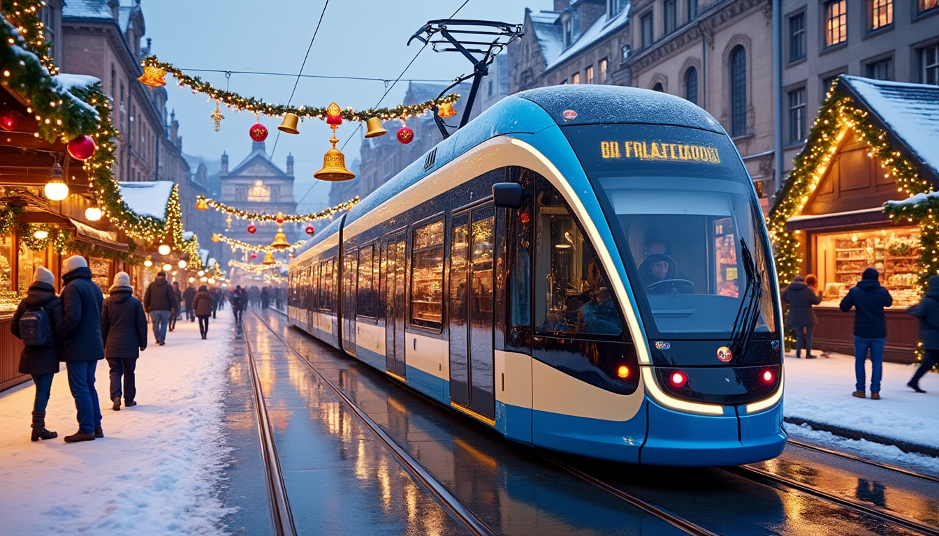 découvrez le nouveau tram ouest de l'eurométropole de strasbourg, qui débutera son service juste à temps pour le marché de noël. profitez d'un transport pratique et rapide pour atteindre les festivités de fin d'année dans la capitale alsacienne. ne manquez pas cette occasion unique de vivre la magie de noël en toute simplicité !