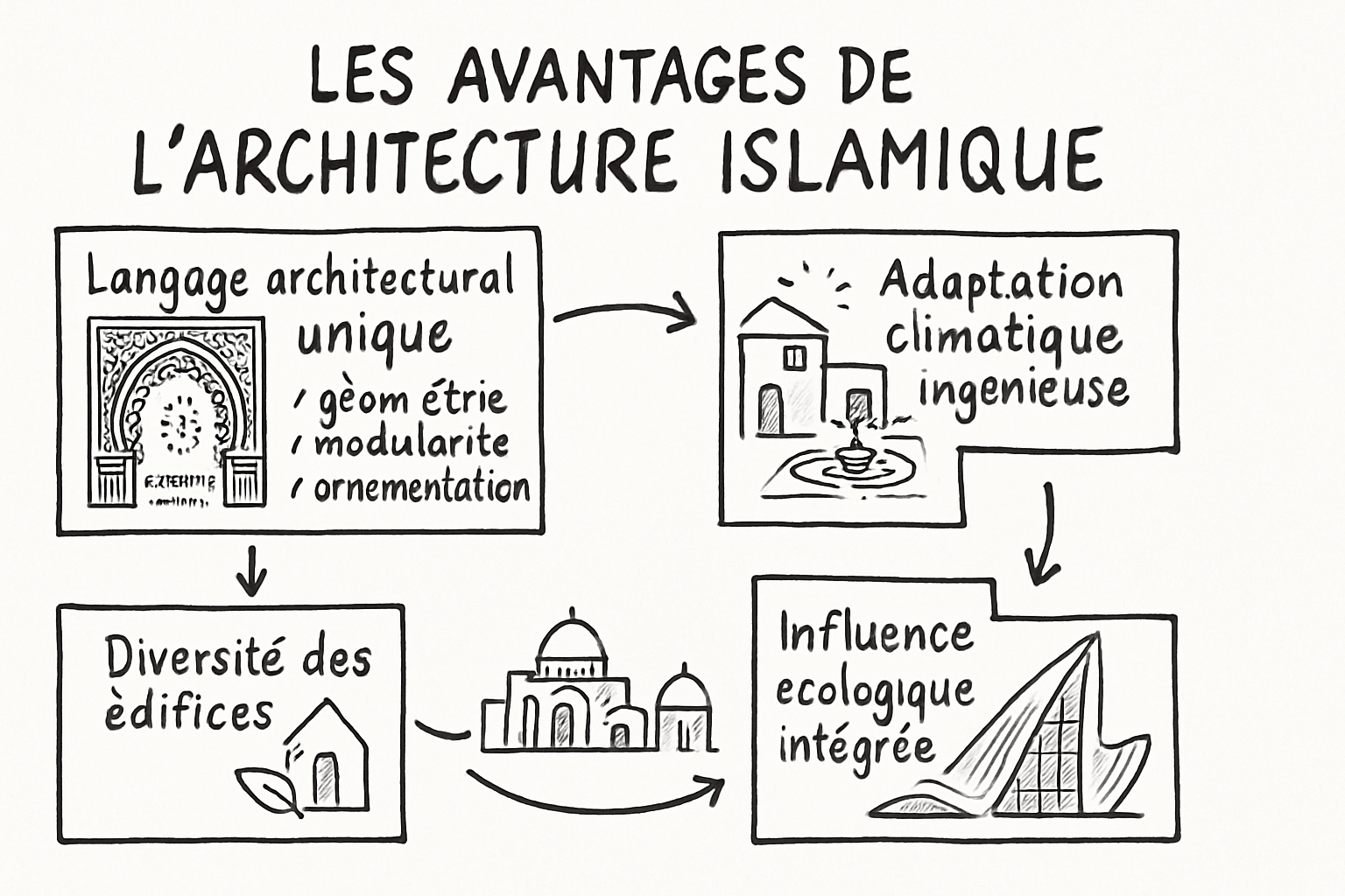 architecture islamique art environnement sketchnote ehrengarth RĂ©sumĂ© visuel de lâarticle