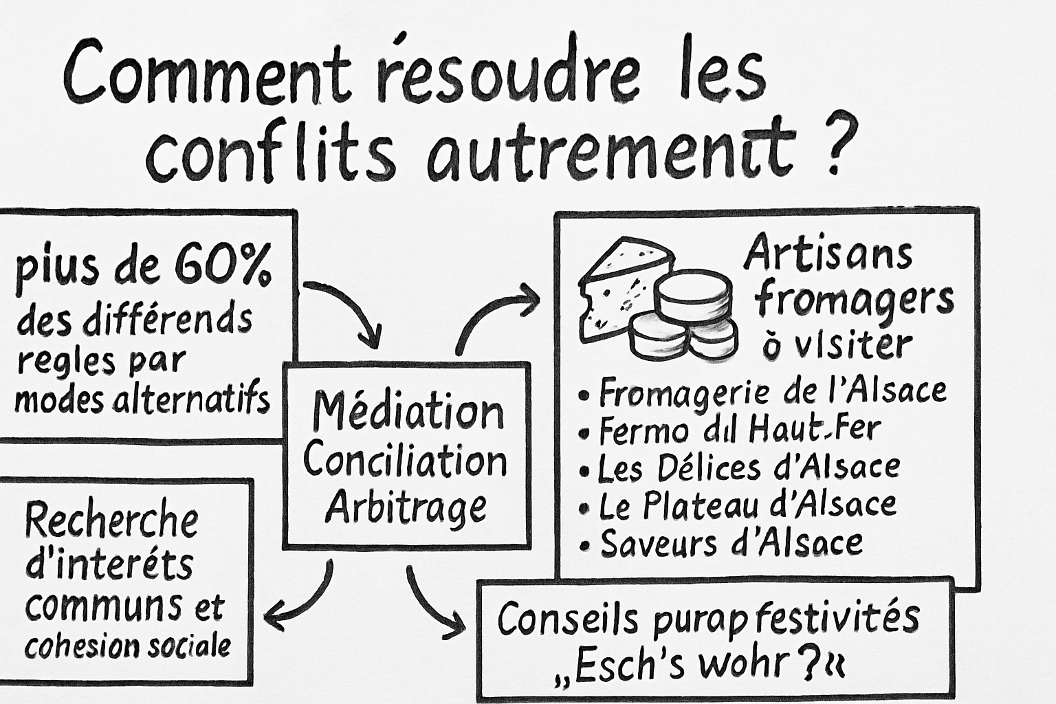 centre alsace contentieux fromages sketchnote ehrengarth Résumé visuel de l’article