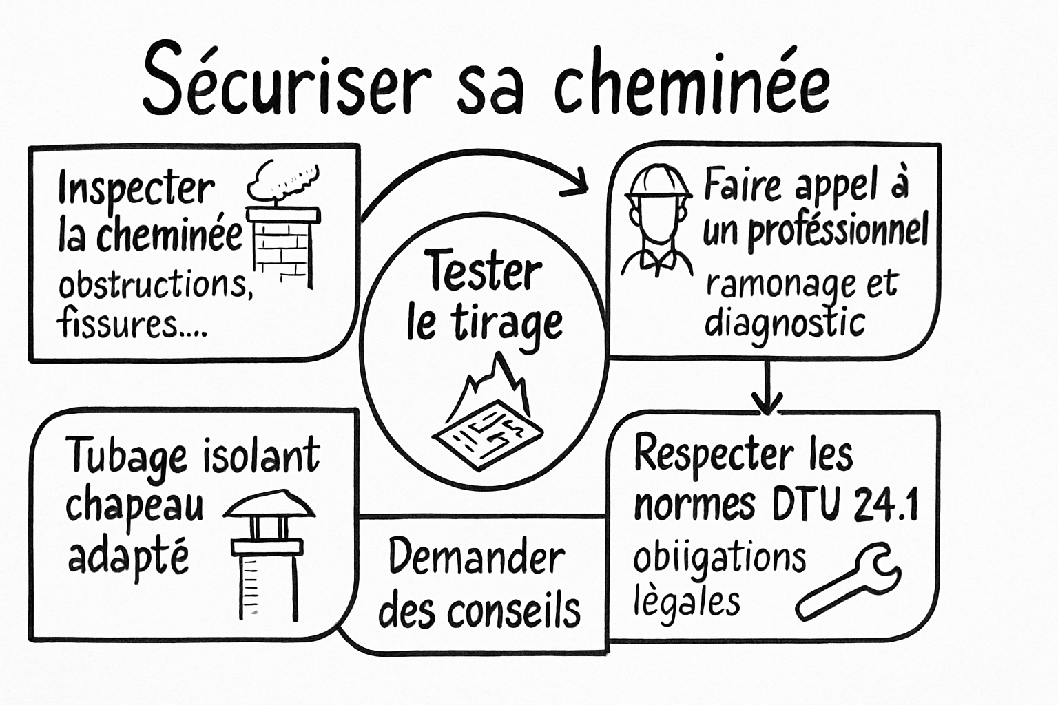 evaluer securite cheminee sketchnote ehrengarth Résumé visuel de l’article