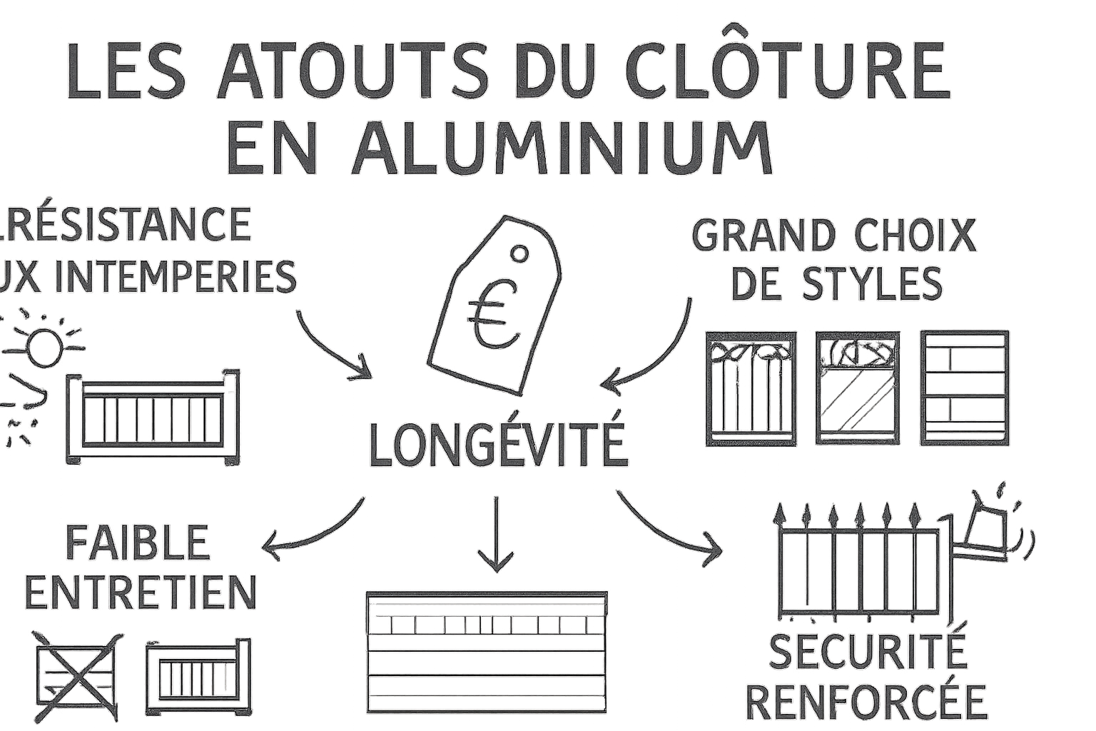 cloture aluminium un atout pour securiser et embellir son jardin sketchnote ehrengarth Résumé visuel de l’article