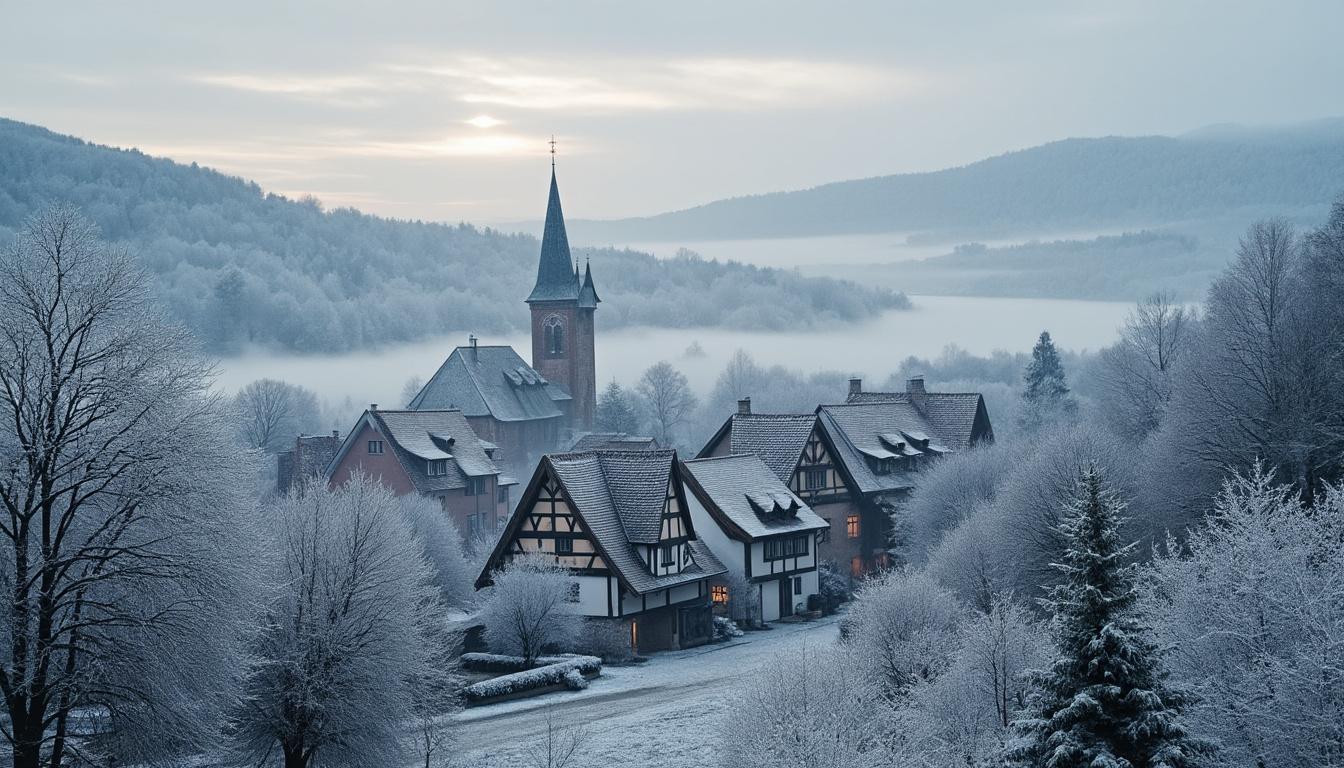 découvrez une journée typique au centre-alsace sous un ciel uniformément gris, entre atmosphère paisible et paysages empreints de sérénité.