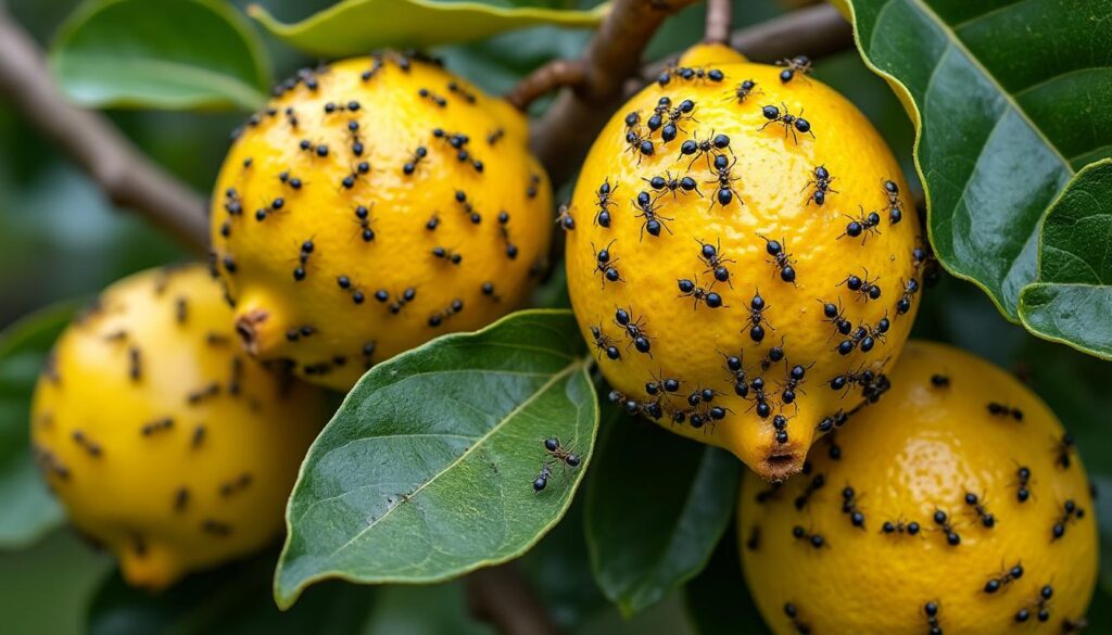 découvrez comment identifier les causes de l'invasion de fourmis sur votre citronnier et apprenez des solutions efficaces pour les repousser et protéger votre arbre.