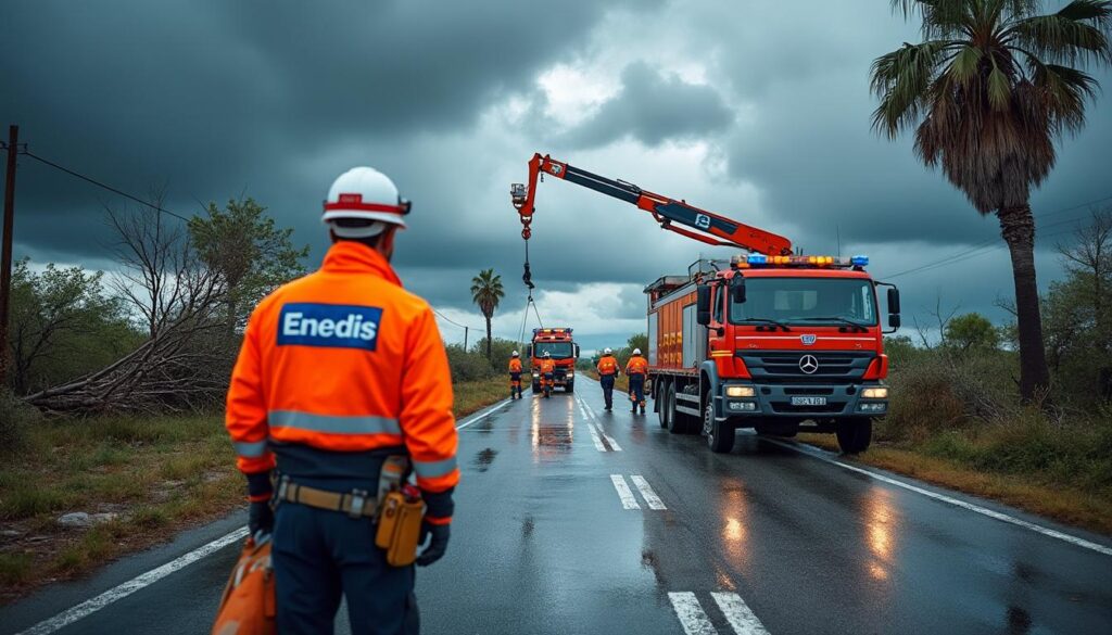 enedis alsace franche-comté mobilise une troisième vague de renforts pour aider l’hérault face aux tempêtes nils et pedro, assurant la restauration rapide du réseau électrique.