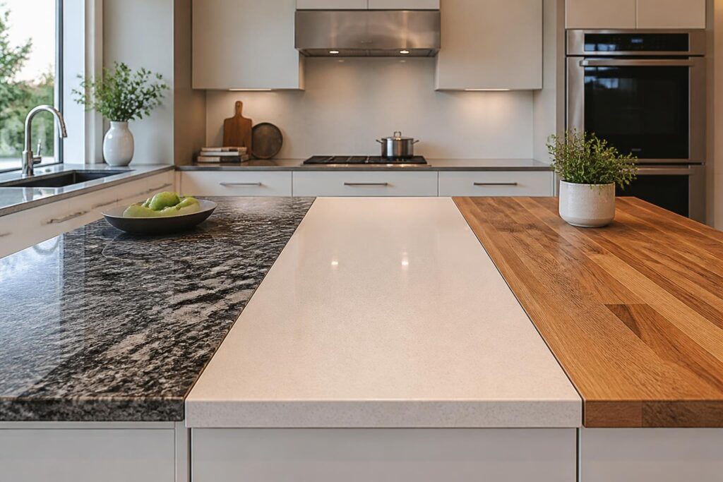 découvrez comment choisir le plan de travail idéal pour votre cuisine en comparant granit, quartz et bois, pour un équilibre parfait entre esthétique, durabilité et fonctionnalité.