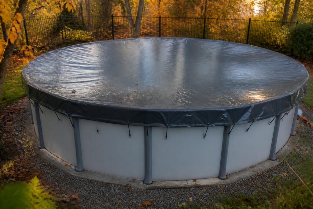 découvrez comment bien dimensionner et fixer une bâche d'hivernage pour votre piscine hors sol afin de la protéger efficacement durant l'hiver.
