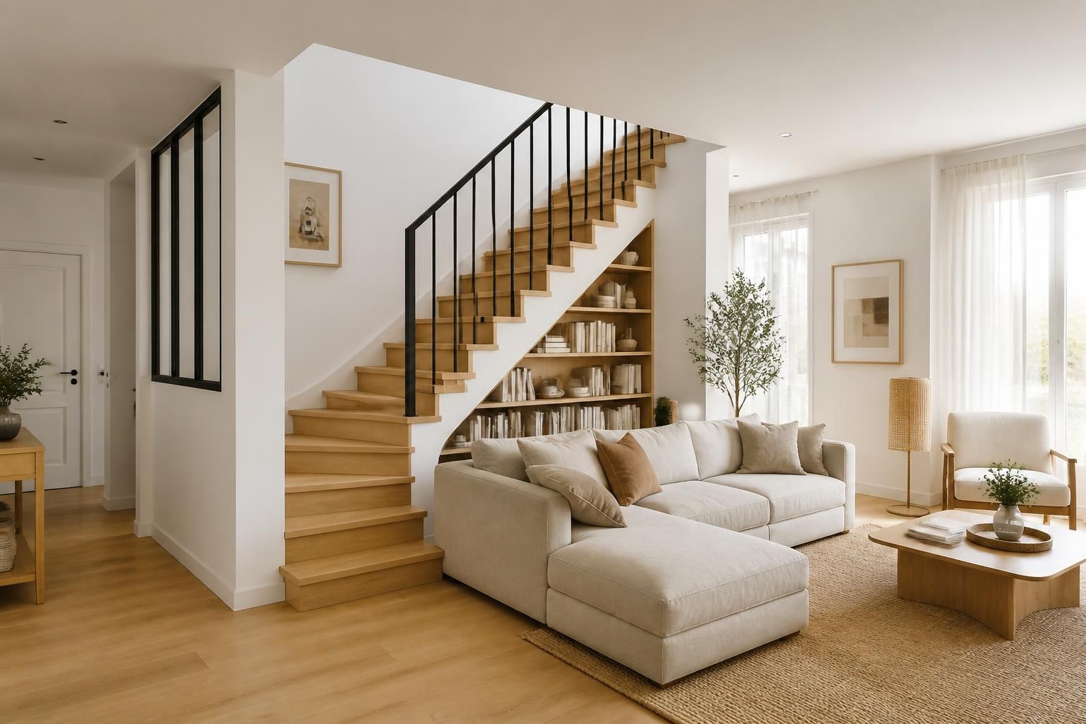 integrer un escalier au coeur du salon optimiser lespace sans gener la circulation 1 dĂ©couvrez comment intĂ©grer un escalier au cĆur de votre salon pour optimiser l'espace tout en prĂ©servant une circulation fluide et harmonieuse.