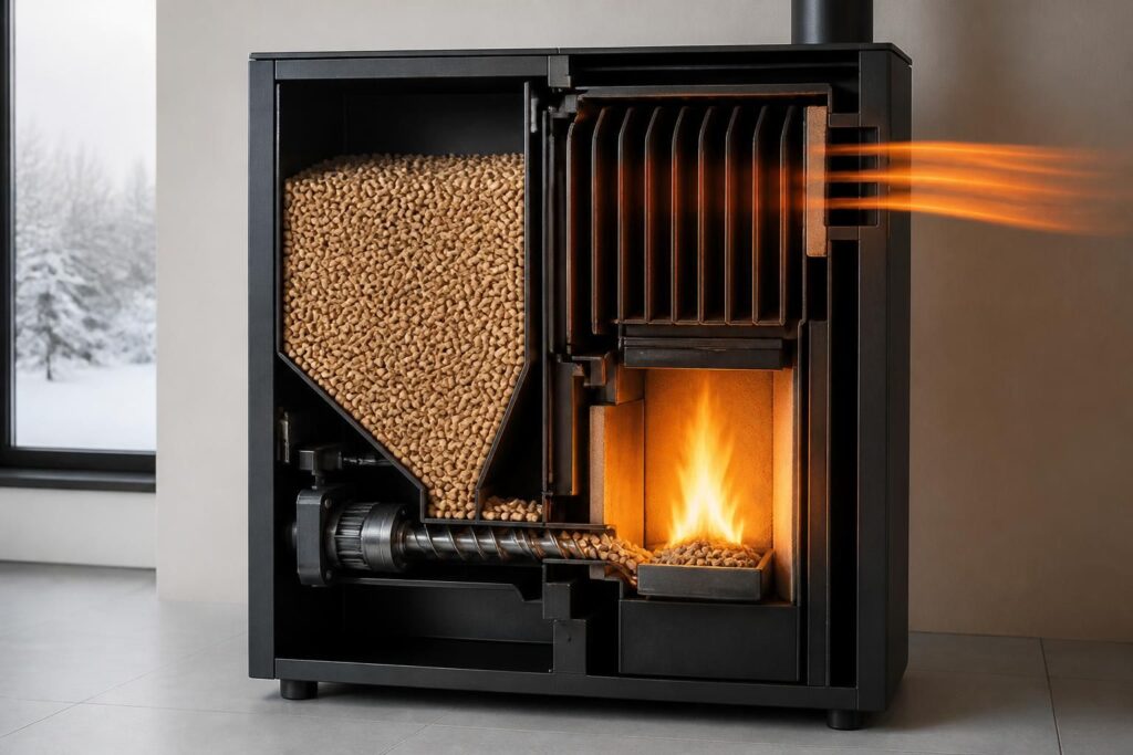 poele a granules le fonctionnement explique du reservoir a la sortie dair découvrez le fonctionnement complet d'un poêle à granulés, du réservoir à la sortie d'air, pour comprendre son efficacité et son utilisation optimale.